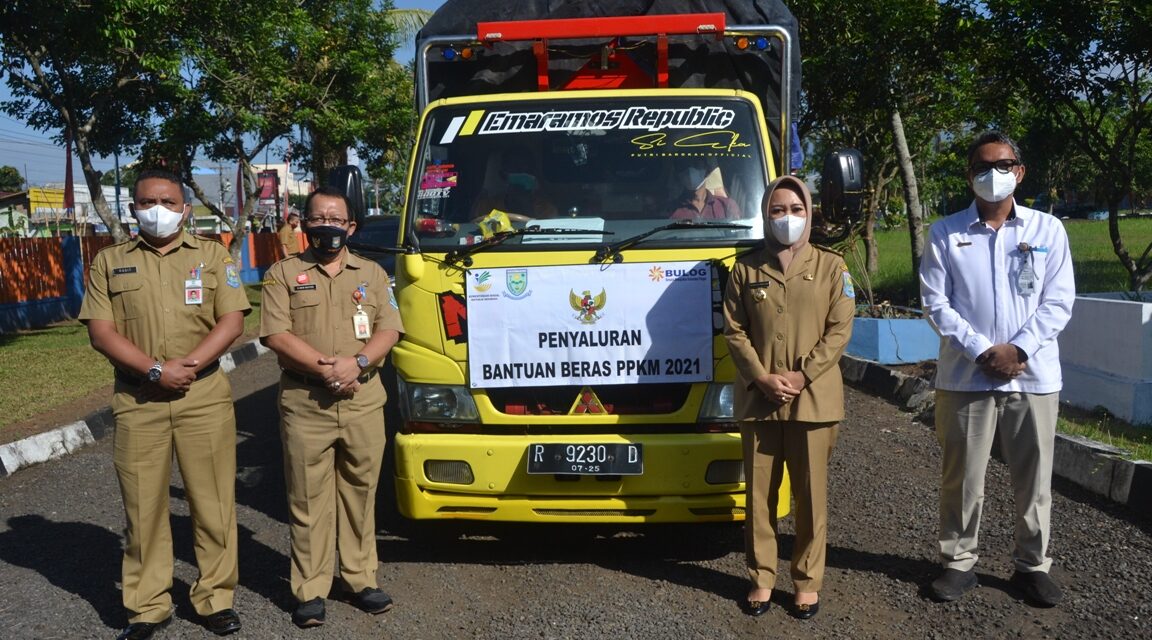 Pemkab Purbalingga Salurkan Bantuan Beras PPKM Untuk 114.600 Penerima PKH dan BST