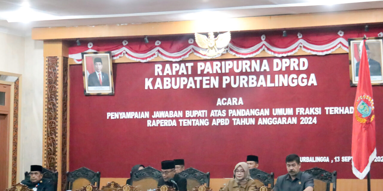 Jawaban Eksekutif Atas Pandangan Umum Fraksi Terhadap Raperda APBD Kabupaten Purbalingga Tahun Anggaran 2024