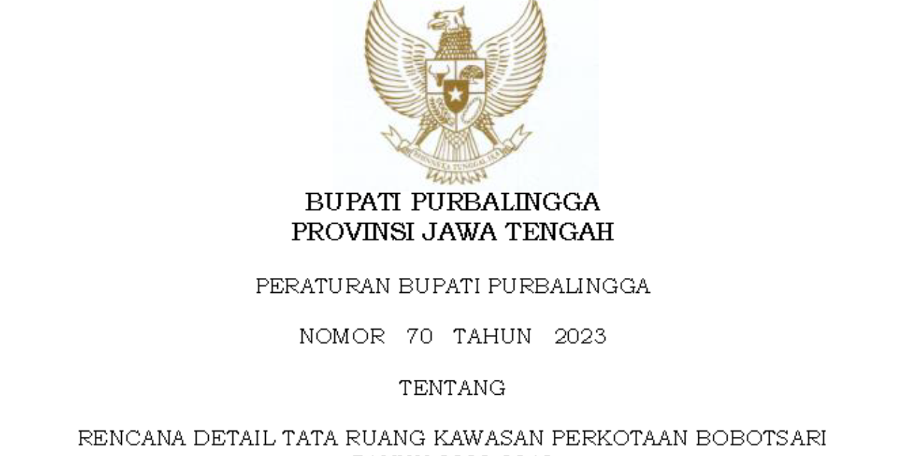 PERBUP RDTR KAWASAN PERKOTAAN BOBOTSARI TAHUN 2023-2043