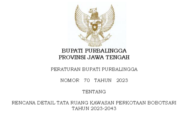 PERBUP RDTR KAWASAN PERKOTAAN BOBOTSARI TAHUN 2023-2043
