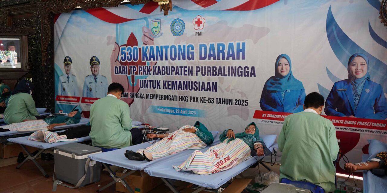 Penuhi Ketersediaan Bank Darah, TP PKK Kabupaten Purbalingga Gelar Donor Darah di HKG ke-53
