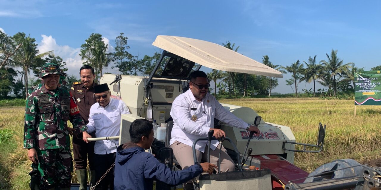 Wakil Bupati Purbalingga coba mesin combine harvesting