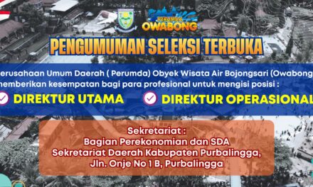 PENGUMUMAN PEREKRUTAN CALON ANGGOTA DIREKSI PERUMDA OWABONG KABUPATEN PURBALINGGA TAHUN 2025