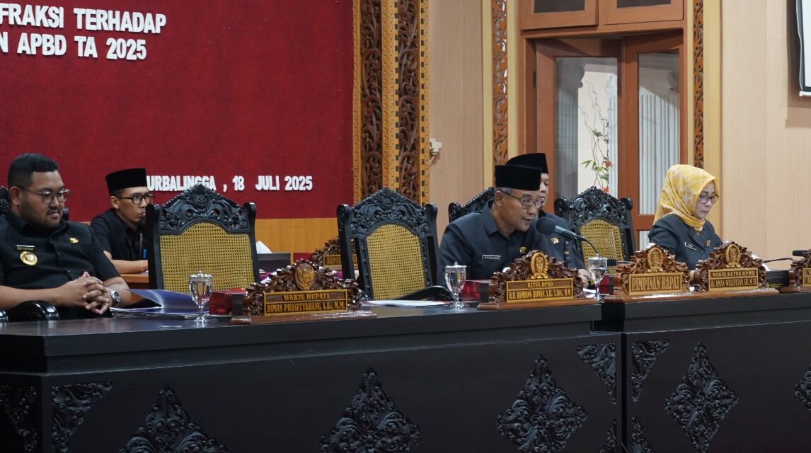 Enam Fraksi DPRD Purbalingga Sepakat Lanjutkan Pembahasan Raperda Perubahan APBD 2025