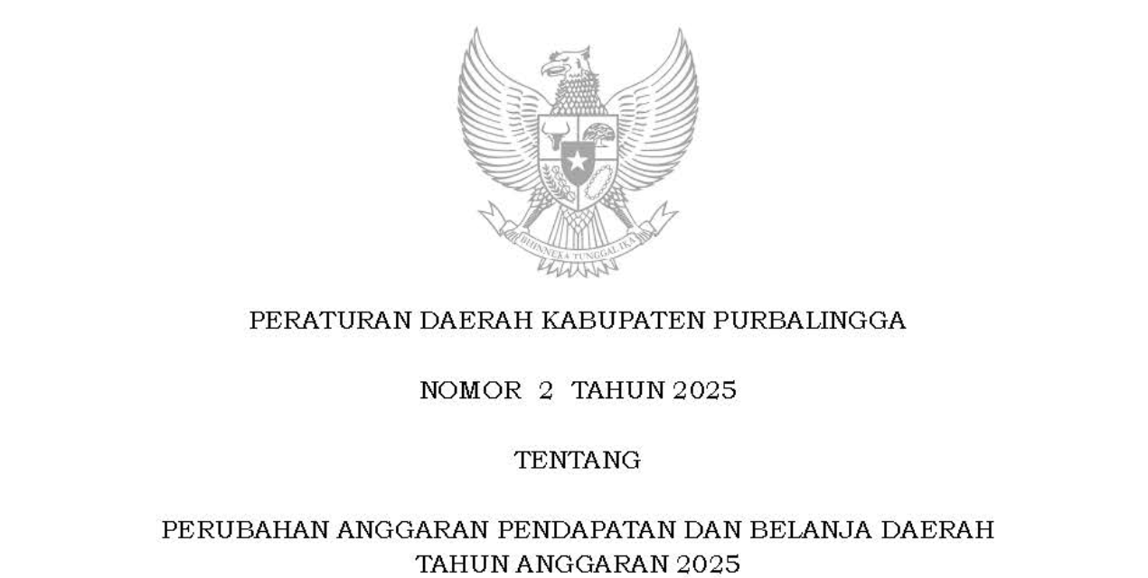 Perda Nomor 2 Tahun 2025 Tentang Perubahan APBD TA 2025