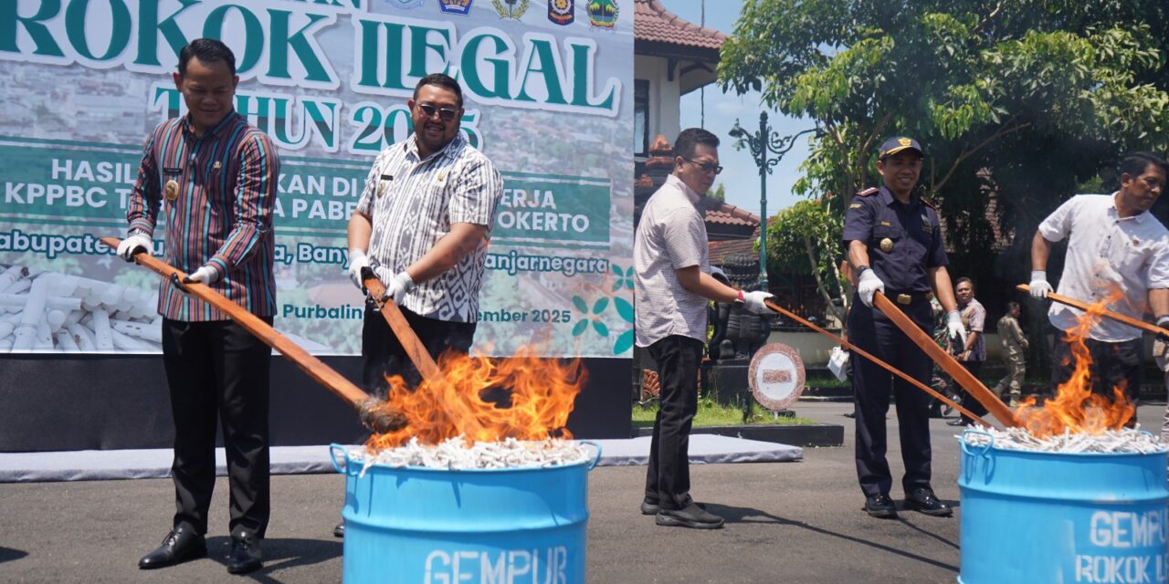 Pemkab Purbalingga dan Bea Cukai Purwokerto Musnahkan 1,59 Juta Batang Rokok Ilegal, Cegah Kerugian Negara Rp1,53 Miliar