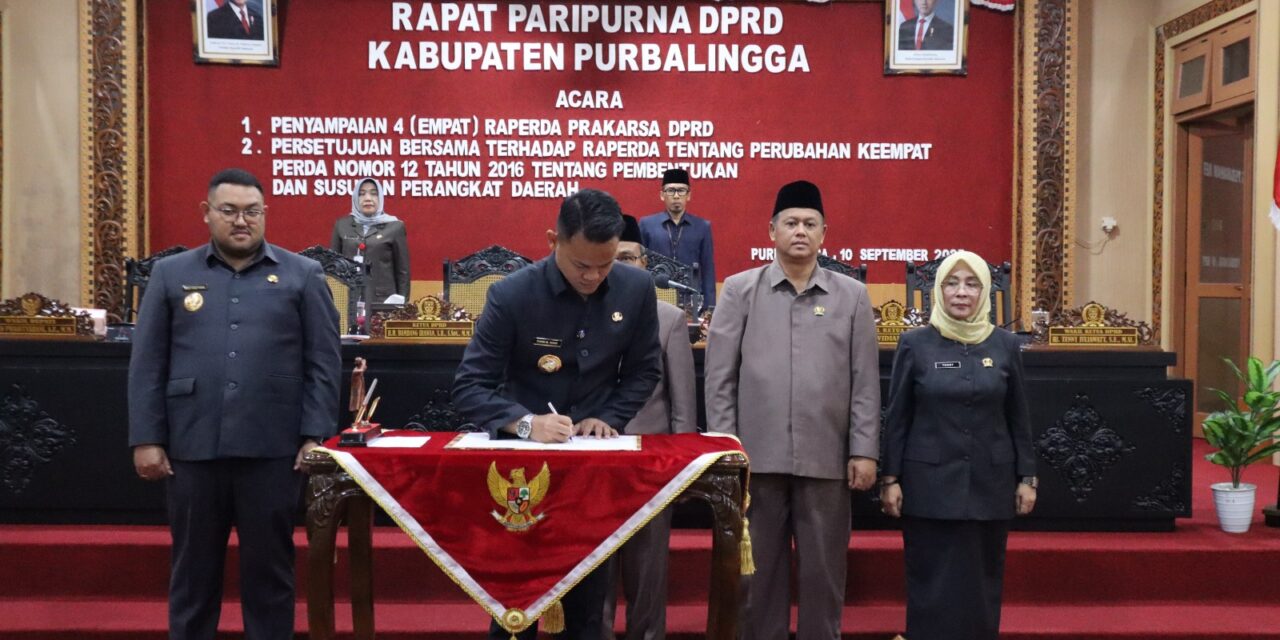 Raperda Perubahan Susunan OPD Disetujui, Jumlah OPD Purbalingga Berkurang Jadi 23