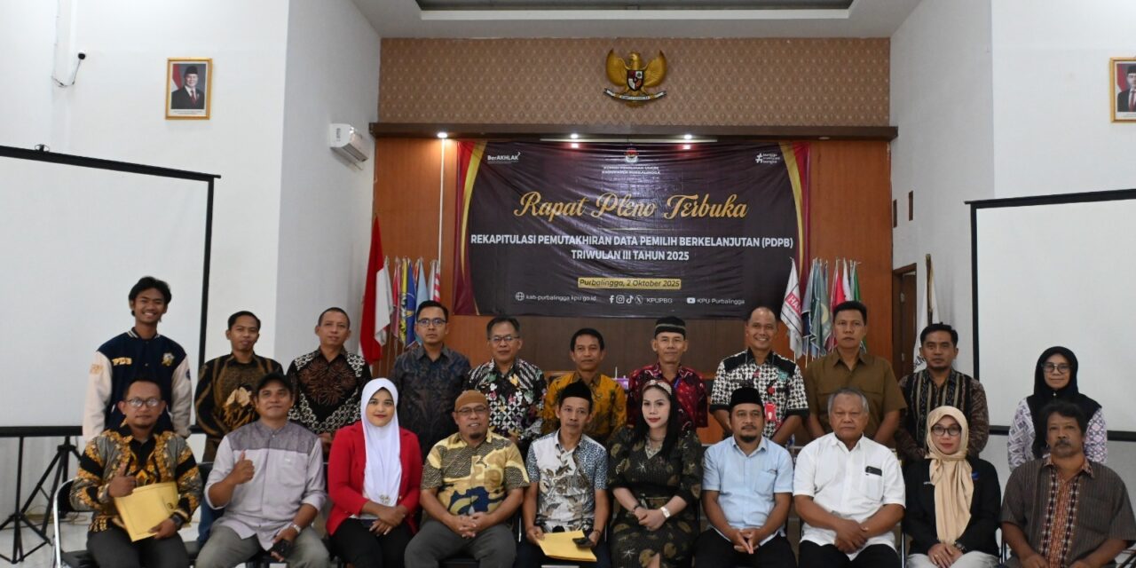 KPU Purbalingga Gelar Pleno PDPB Triwulan III 2025, Pastikan Data Pemilih Terus Diperbarui
