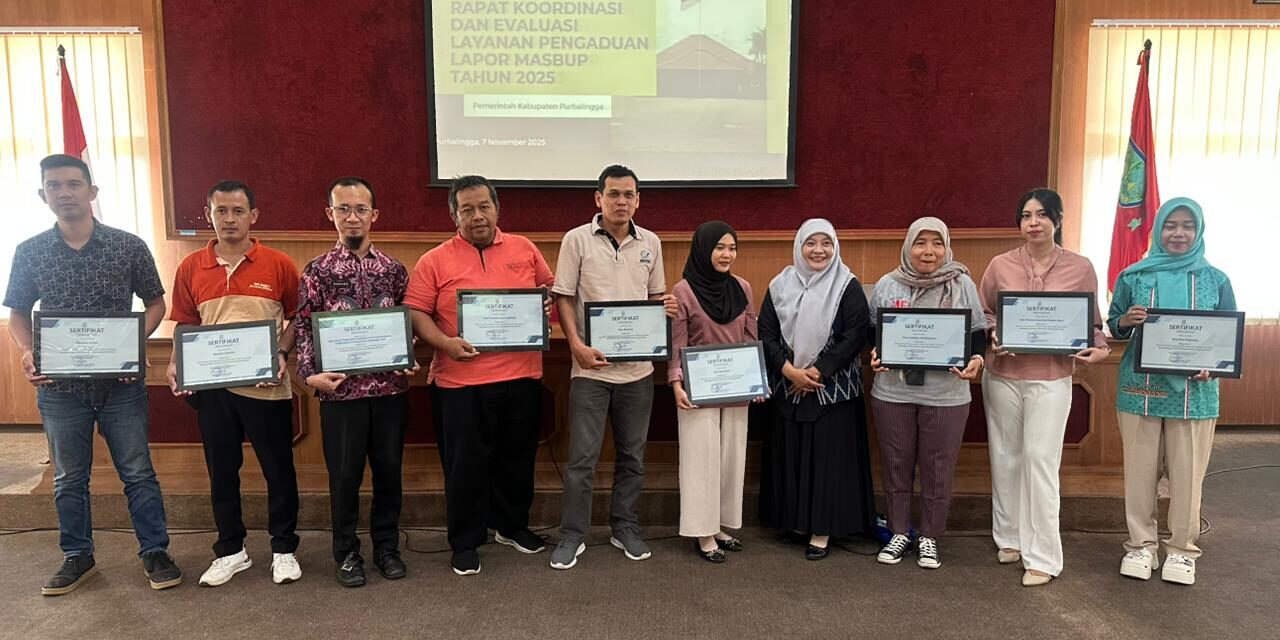 Pemkab Purbalingga Apresiasi OPD dan Kecamatan Terbaik dalam Layanan Pengaduan Lapor MasBuP 2025