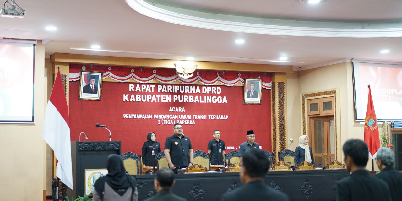 DPRD Purbalingga Setujui Tiga Raperda Dibahas di Tingkat Pansus